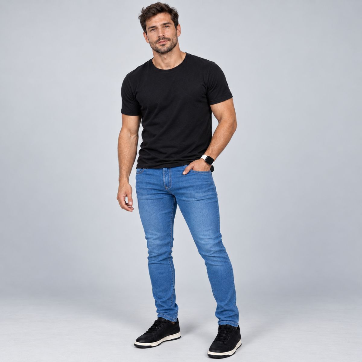 Kit 2 Calças Jeans Masculinas Slim Fit com Elastano Viego