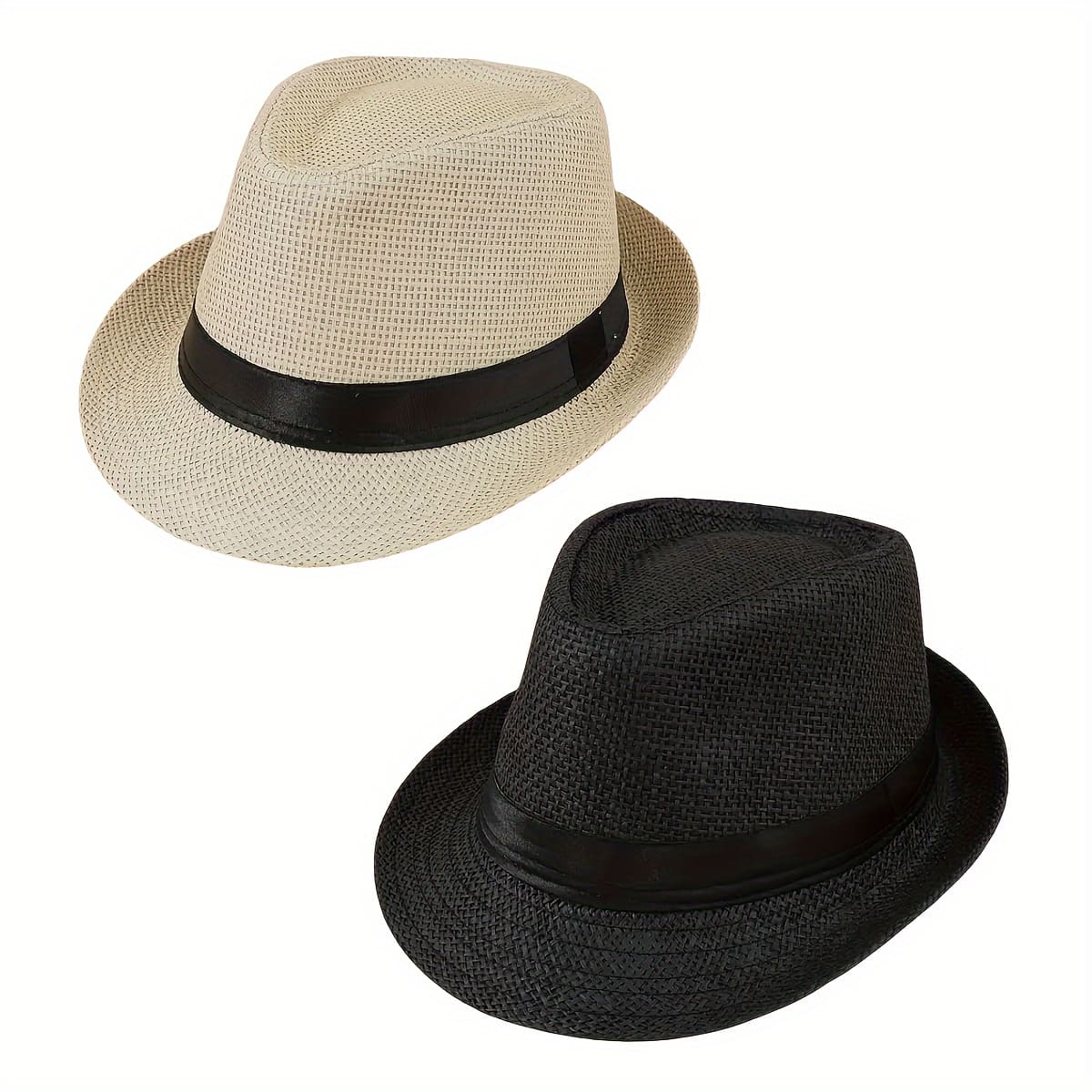 Kit 2 Chapéu Panamá Masculino Trilby Preto + Branco Loja Viego chapeu de panama chapeu panamá Chapéu Masculino Chapéu Panamá Branco Clássico chapéu panamá original Kit 2 Chapéu Panamá Masculino Trilby panamá chapéu