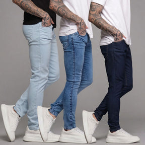 Kit 3 Calças Jeans Masculina - Combo Viego Premium Azul Loja Viego calça calça jeans masculina calça jeans masculina azul claro calça jeans masculina com elastano calça jeans masculina na promoção calça jeans masculina social Kit 3 Calças Jeans Masculina - Combo Viego Premium mais vendidos promoção calça jeans