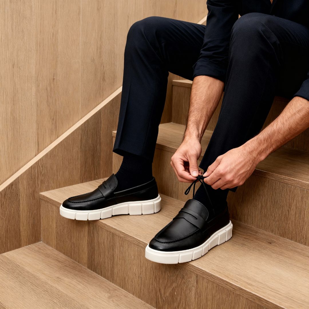 Mocassim Masculino Loafer Sola Alta Estilo Britânico
