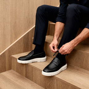 Mocassim Masculino Loafer Sola Alta Estilo Britânico