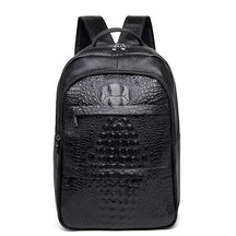 Mochila Masculina Couro de Crocodilo Genuíno Preto Loja Viego mochila de couro mochila de couro masculino mochila executiva mochila masculina Mochila Masculina Couro de Crocodilo Genuíno