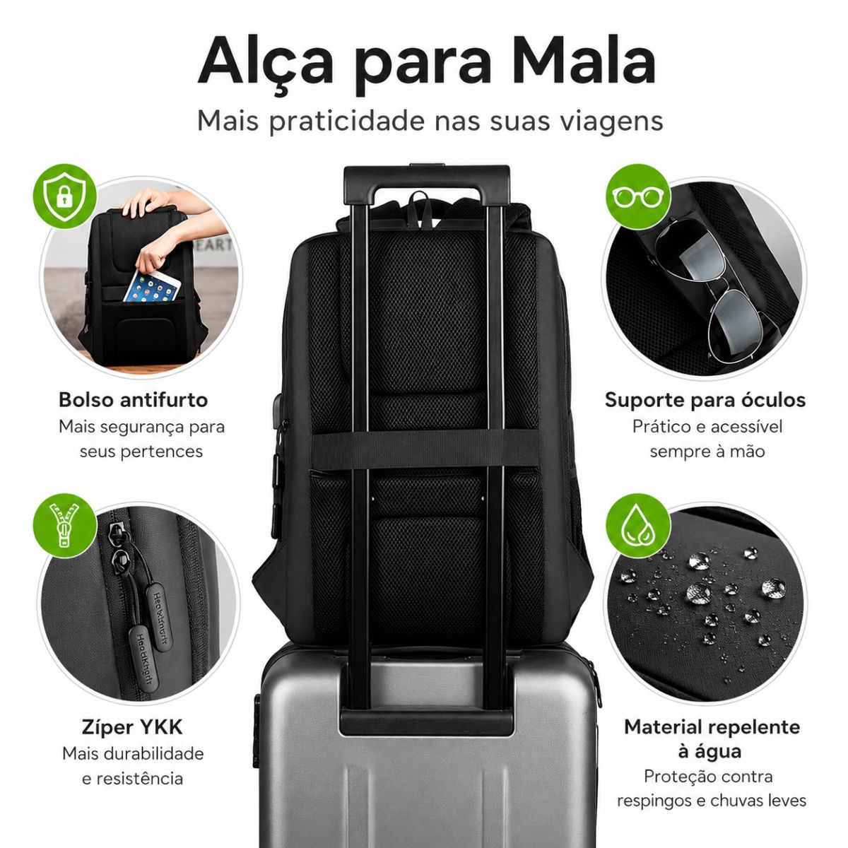 Mochila Masculina para Notebook Black Viego loja viego