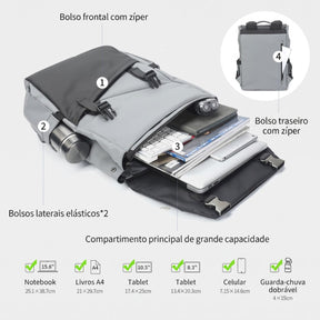 Mochila Masculina para Notebook Estilo Coreano Viego