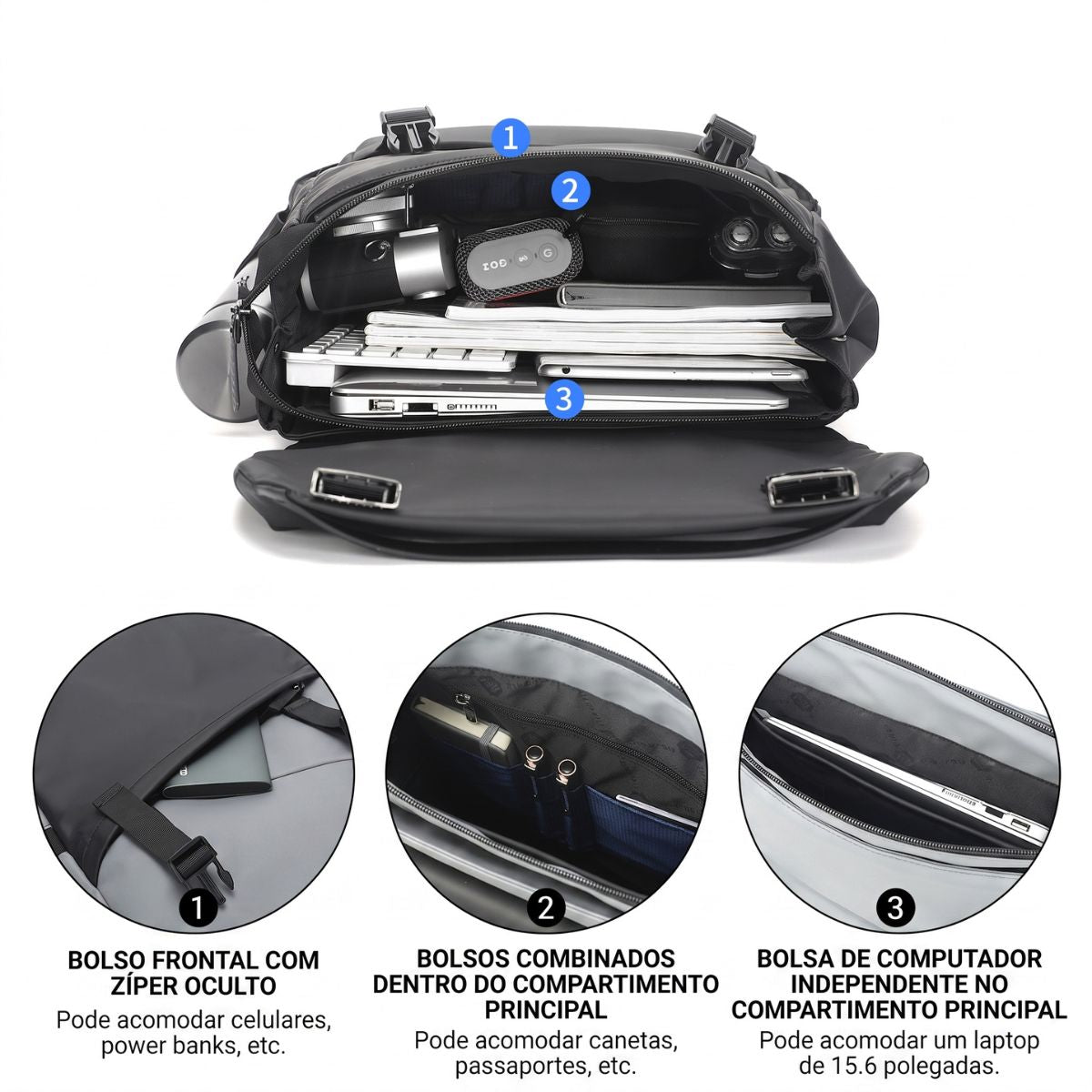 Mochila Masculina para Notebook Estilo Coreano Viego