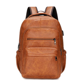 Mochila De Couro Masculino À Prova d'água Marrom Loja Viego