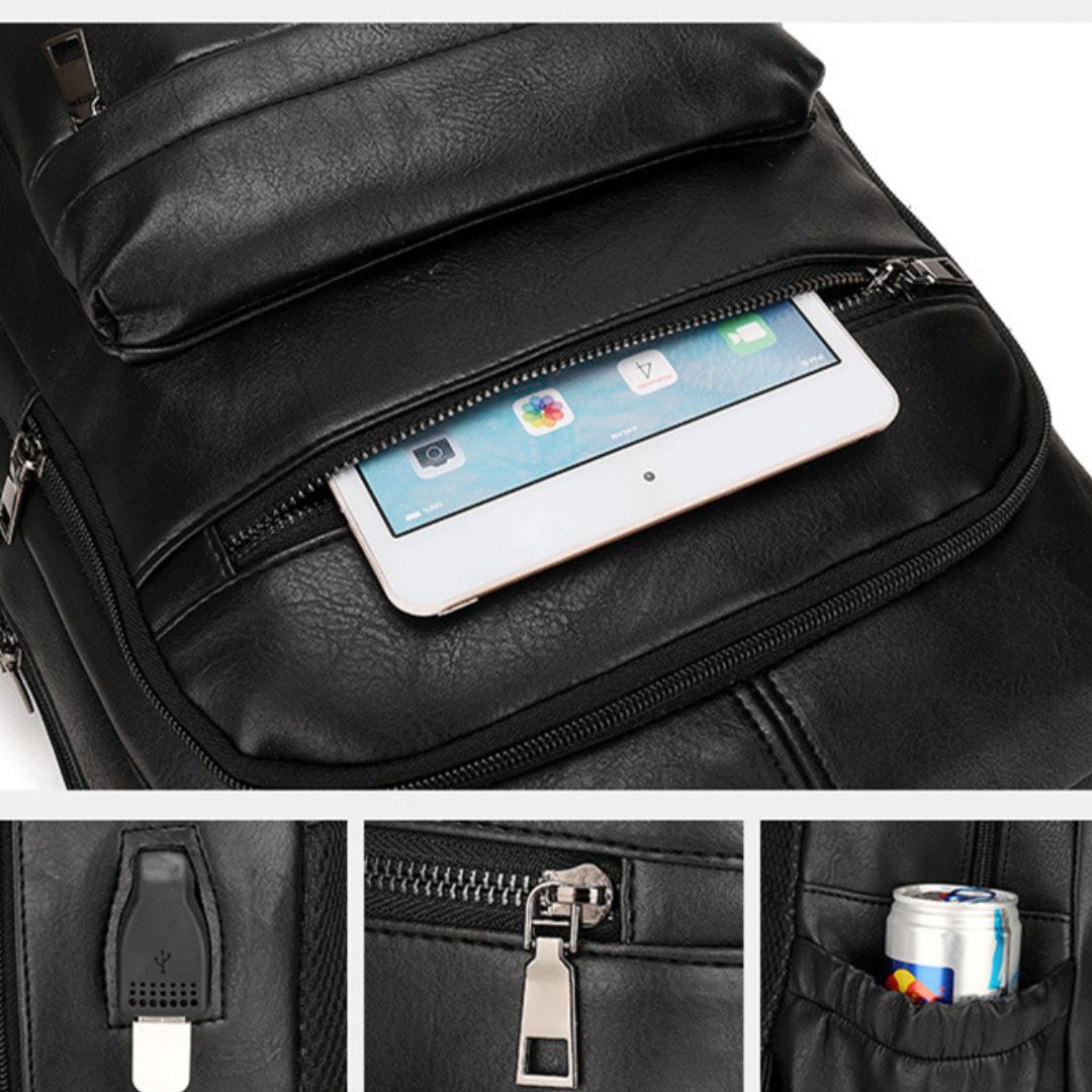 Mochila De Couro Masculino À Prova d'água Loja Viego