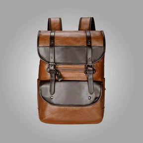 Mochila De Couro Masculino Vintage Marrom Claro Loja Viego mochila de couro mochila de couro legítimo mochila de couro masculino Mochila De Couro Masculino Vintage mochila masculina mochila para homem