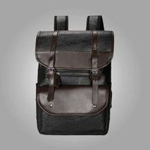 Mochila De Couro Masculino Vintage Preto Loja Viego mochila de couro mochila de couro legítimo mochila de couro masculino Mochila De Couro Masculino Vintage mochila masculina mochila para homem