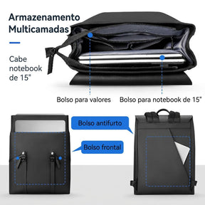 Mochila Executiva Masculina Zurique | Design Estruturado Premium Loja Viego