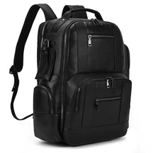 Mochila Masculina de Couro Genuíno Retrô Preto Loja Viego Mochila Masculina de Couro Genuíno Retrô