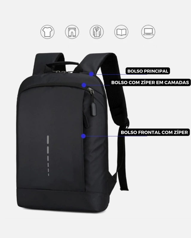 Mochila Para Notebook Modelo Slim Black loja viego mochila mochila masculina mochila notebook Mochila notebook 15.6 polegadas mochila notebook masculina mochila para homem Mochila para Notebook mochila para notebook impermeavel mochila para notebook masculina Mochila Para Notebook Modelo Slim Black