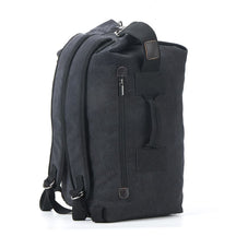 Mochila Masculina de Lona Viagem Bucket Preta Loja Viego mochila de lona mochila lona mochila masculina Mochila Masculina De Lona Encerada E Couro Impermeável Mochila Masculina de Lona Viagem Bucket