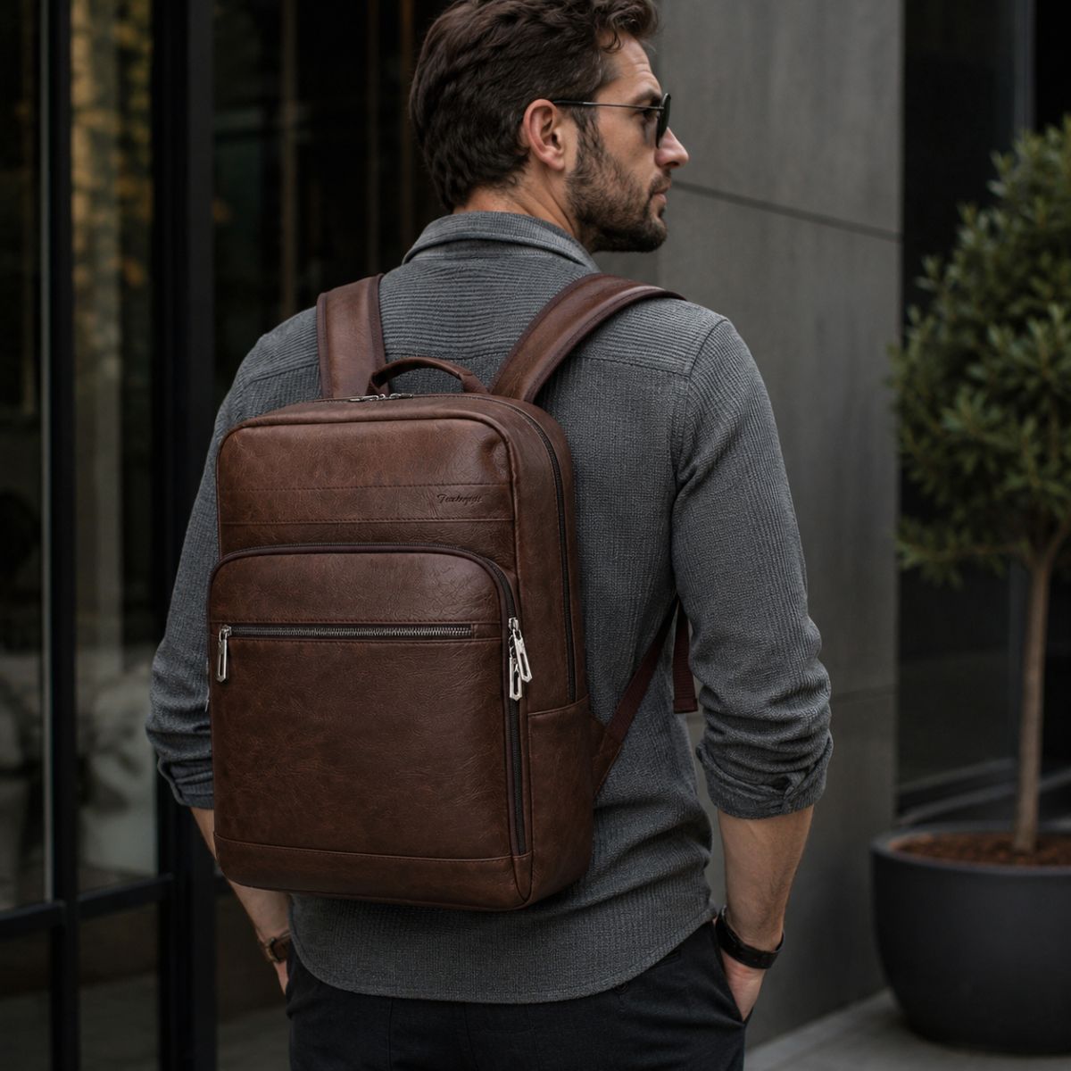 Mochila de Couro Masculina Modelo Veron Loja Viego