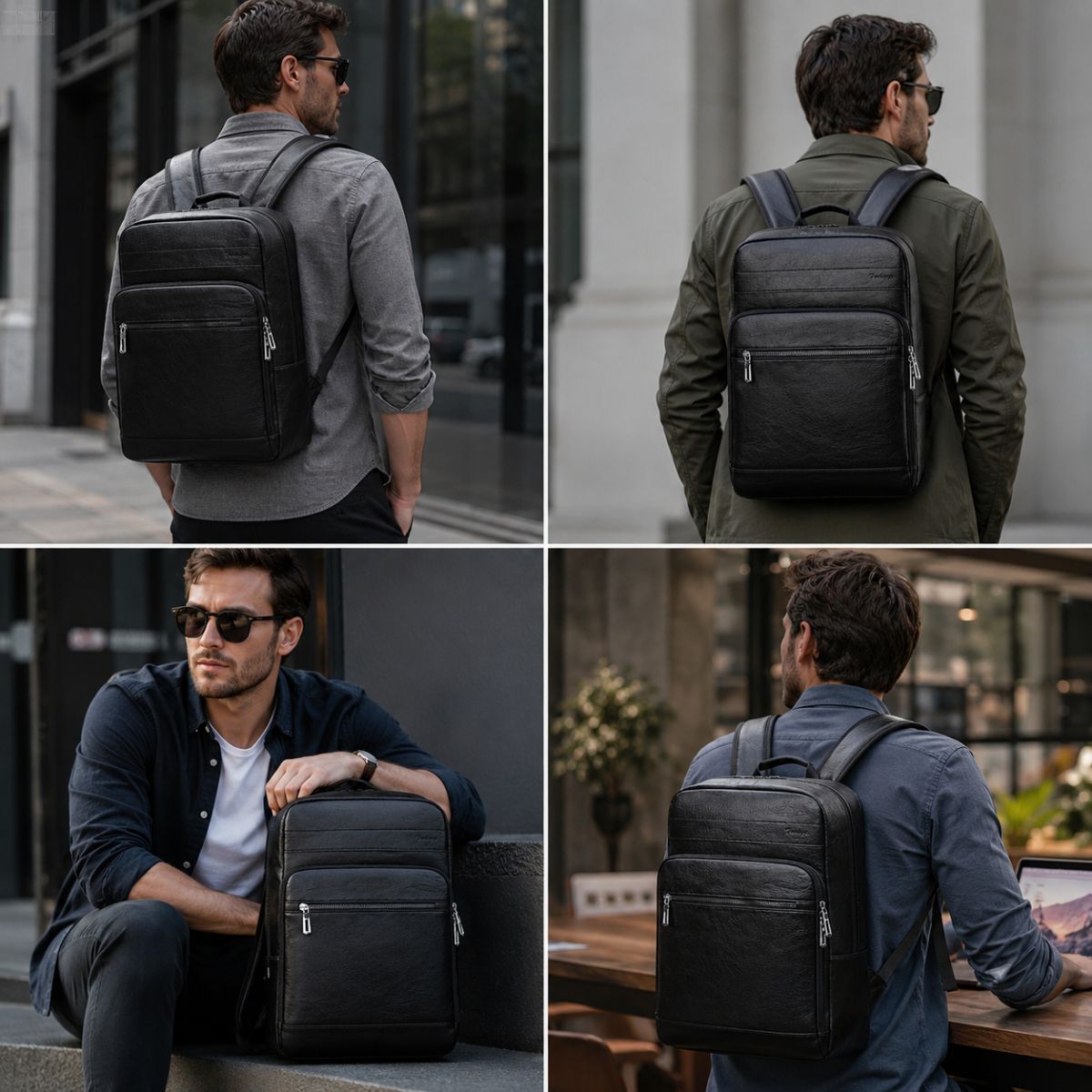 Mochila de Couro Masculina Modelo Veron