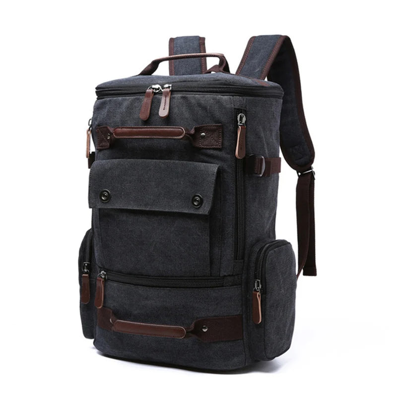 Mochila de Lona Masculina Para Notebook Clássica Preto Loja Viego mochila mochila de lona mochila de lona masculina Mochila de Lona Masculina Para Notebook Clássica mochila em lona reforcada mochila lona impermeavel mochila masculina