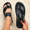Sandália Masculina de Couro Preto Árabes