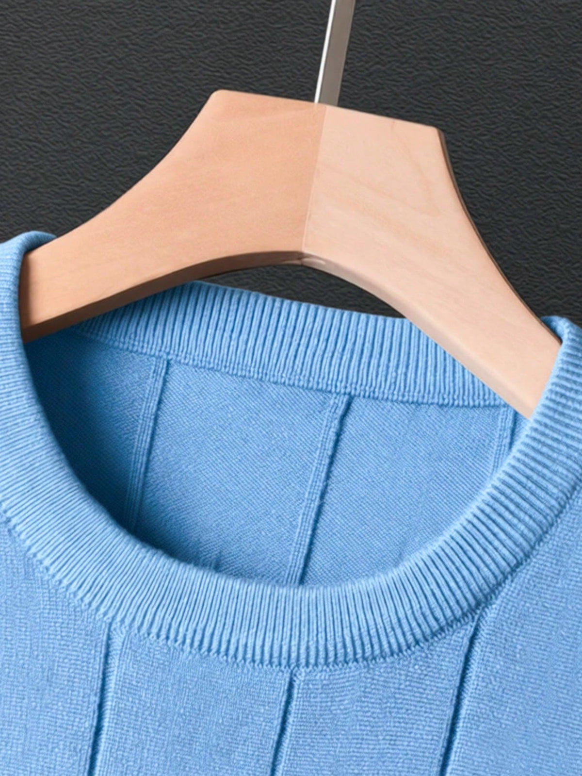 Suéter Masculino Tricô Comfort Gola Redonda Azul Loja Viego