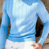 Suéter Masculino Tricô Comfort Gola Redonda Azul