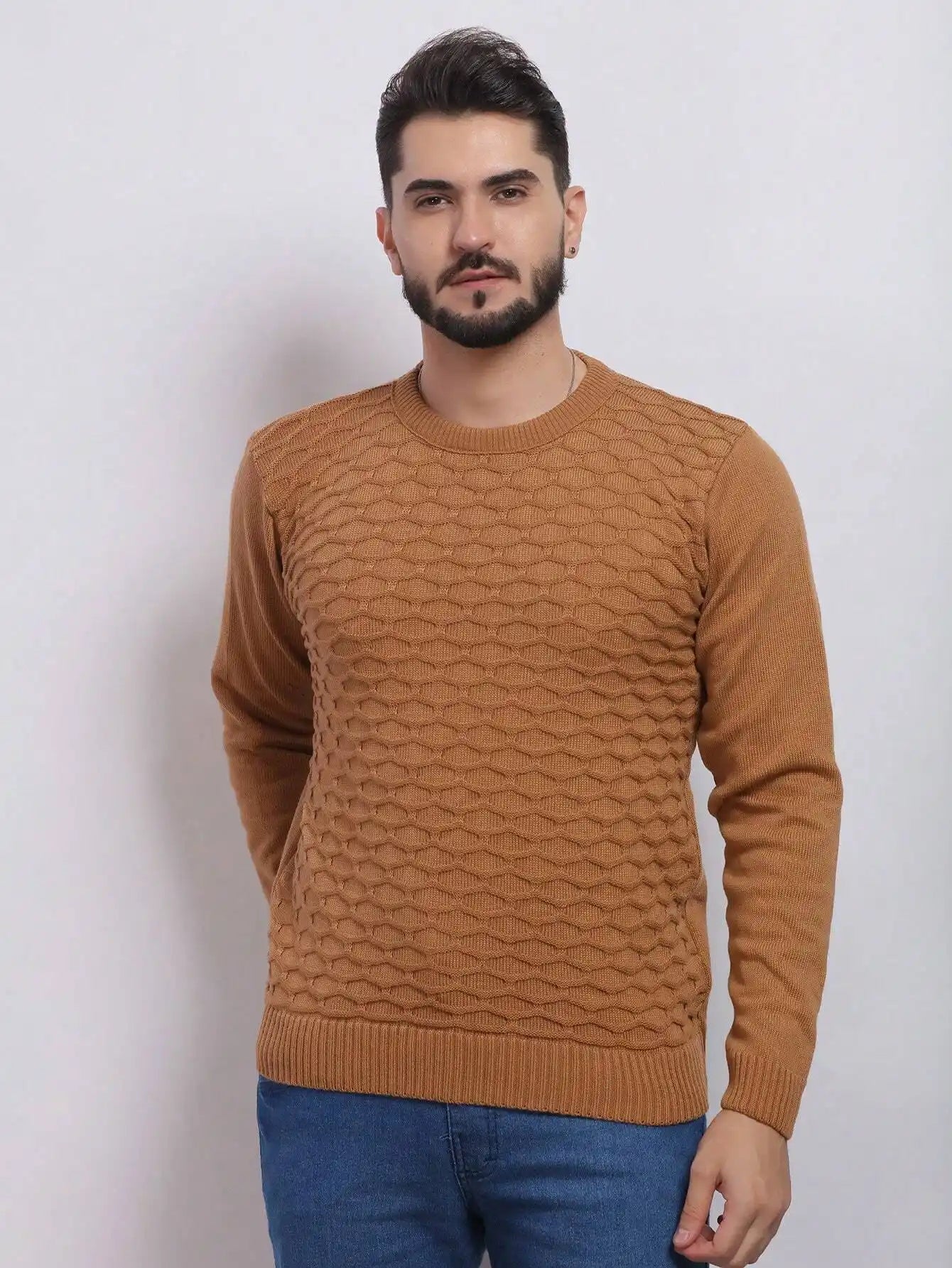 Suéter Tricot Masculino Marrom Clássico Loja Viego suéter casual suéter durável suéter estiloso suéter listrado suéter marrom Suéter Masculino Suéter Masculino Listrado Urban suéter masculino urban suéter para dia a dia suéter para frio Suéter Tricot Masculino Suéter Tricot Masculino Marrom Clássico