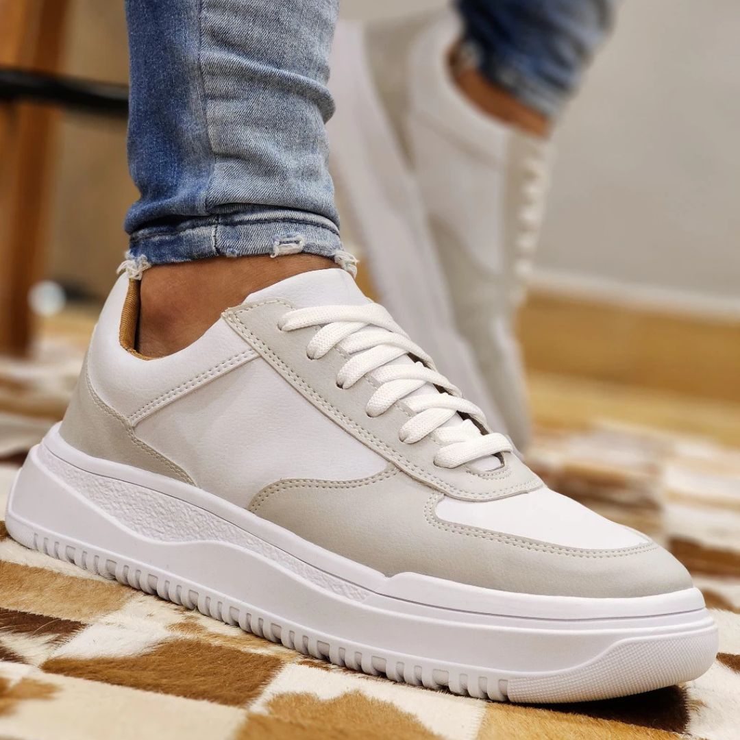 Tênis Branco Masculino Casual Sola Alta Sneakers Viego 44 Loja Viego tenis masculino tenis masculino casual Tênis Tênis Branco Tênis Branco Masculino Tênis Branco Masculino Casual Sola Alta Sneakers Viego