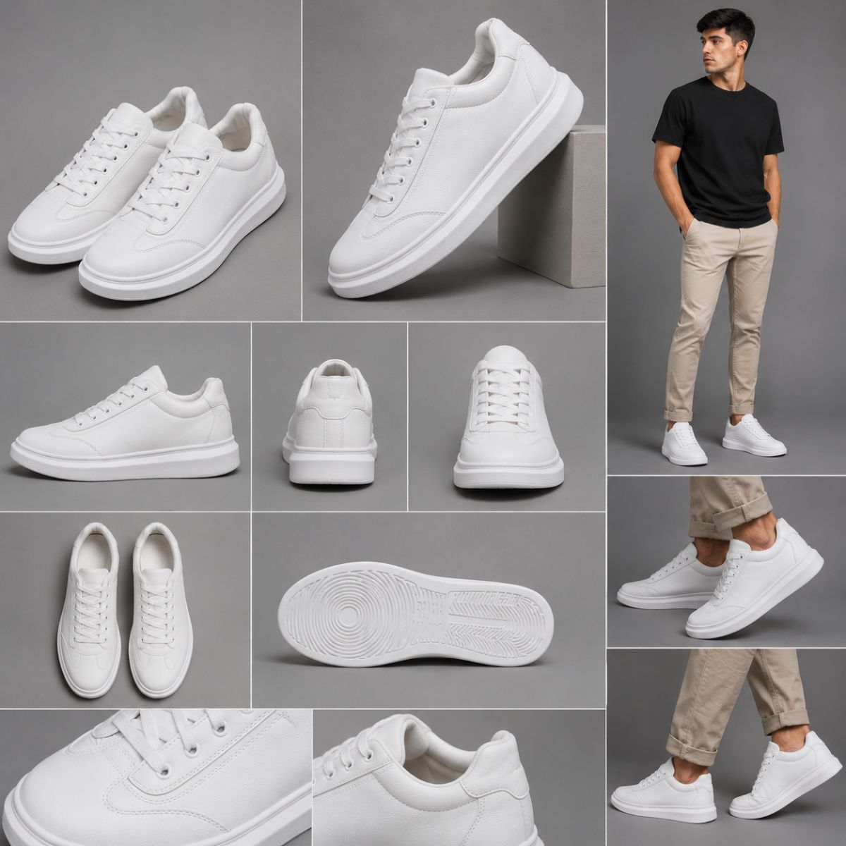 Tênis Branco Masculino Casual Sola Alta Viego Loja Viego