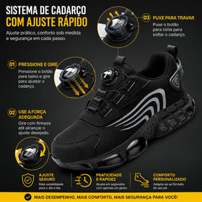 Tênis Masculino para Trabalho Preto Viego GripForce Antiderrapante