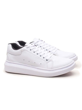 Tênis Branco Masculino Modelo Basic Loja Viego tenis branco tenis branco masculino tenis branco masculino casual tênis branco masculino barato Tênis Branco Masculino Modelo Basic tênis todo branco masculino