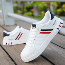 Tênis Masculino Casual Deluxe Branco Preto Loja Viego tenis branco masculino tenis masculino casual tenis masculino preto Tênis Masculino Tênis Masculino Casual Deluxe tênis masculino promoção