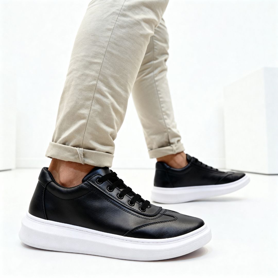 Tênis Preto Masculino Casual Sola Alta Canvas Loja Viego tenis masculino tenis masculino casual tenis preto tenis preto masculino Tênis tênis masculino preto Tênis Preto Masculino Casual Sola Alta Canva