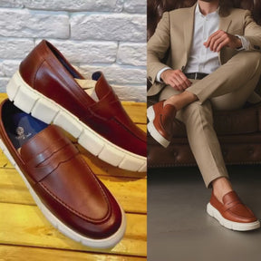 Mocassim Masculino Loafer Sola Alta Estilo Britânico