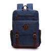 Mochila Masculina de Lona com Detalhes em Couro
