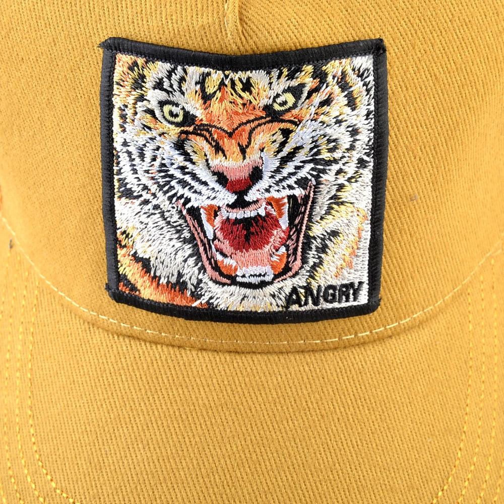 Boné Trucker Tiger Amarelo Loja Viego bone bone aba curva bone amarelo bone masculino original boné masculino boné masculino promoção Boné Trucker Tiger Amarelo