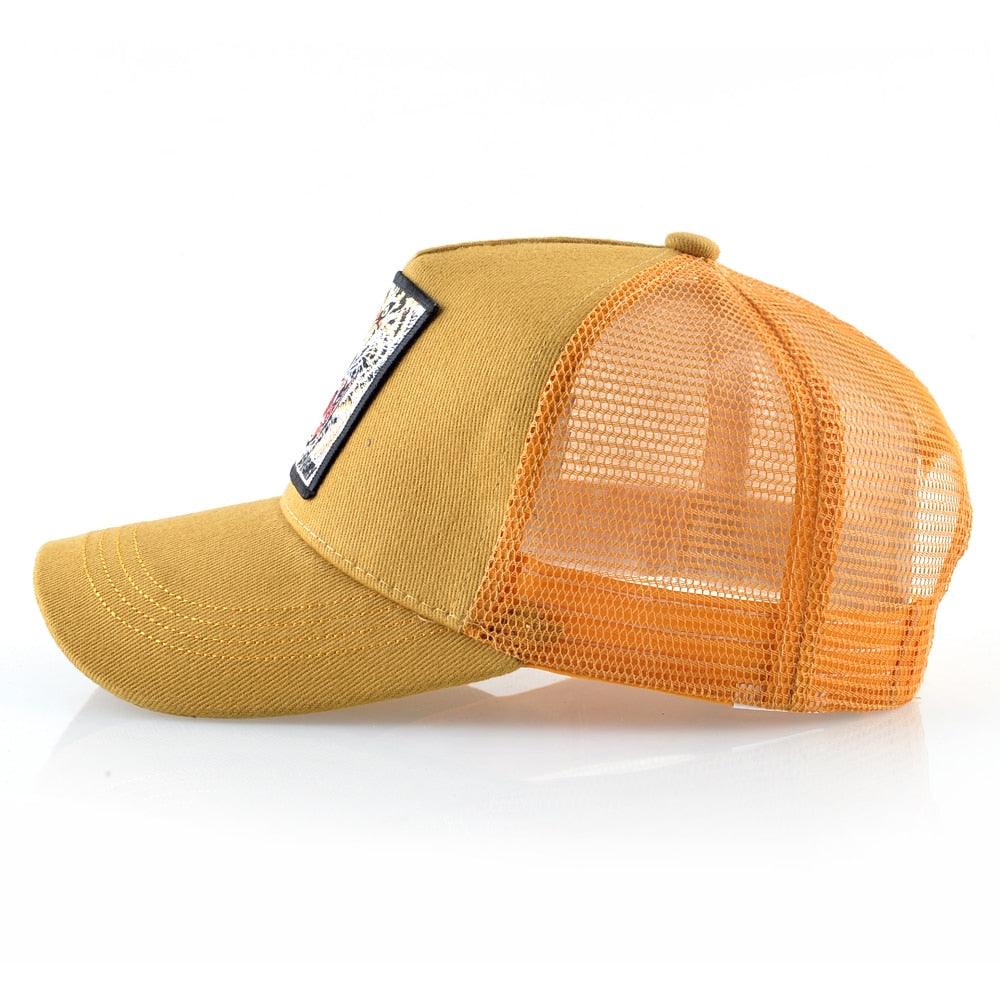 Boné Trucker Tiger Amarelo Loja Viego bone bone aba curva bone amarelo bone masculino original boné masculino boné masculino promoção Boné Trucker Tiger Amarelo