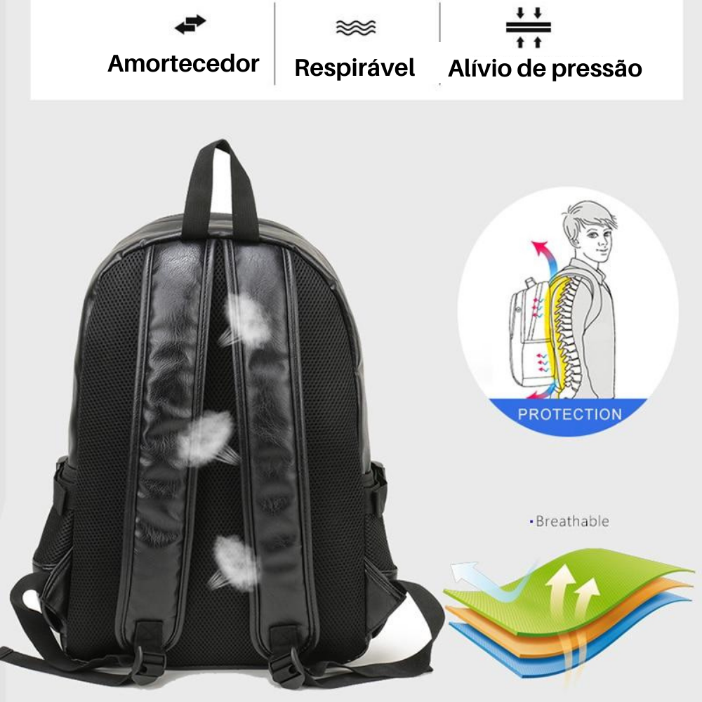 Mochila De Couro Masculino À Prova d'água Loja Viego mochila mochila couro mochila couro masculina mochila de couro mochila de couro legítimo mochila de couro masculino mochila masculina