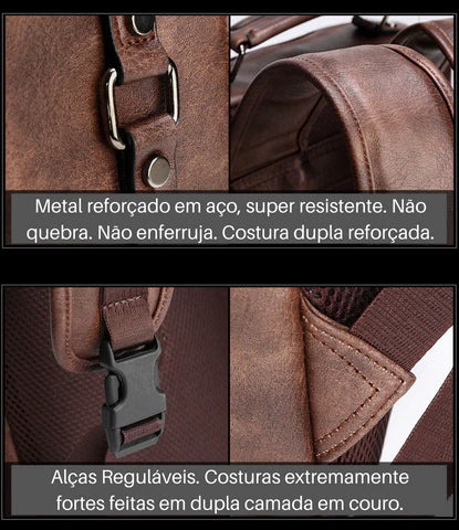 Mochila de Couro Masculino Jeep para Dia-a-Dia Loja Viego mochila mochila de couro mochila de couro legítimo Mochila de Couro Masculino para Dia-a-Dia mochila masculina