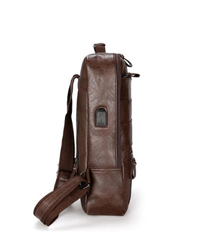 Mochila de Couro Masculino 2 em 1 Resistente Loja Viego