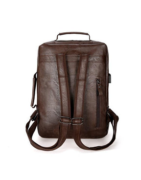 Mochila de Couro Masculino 2 em 1 Resistente Loja Viego