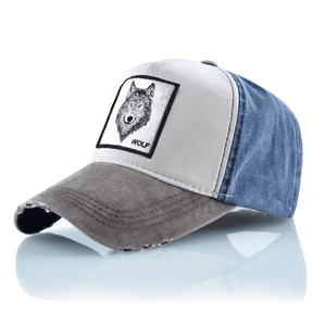 Boné Trucker Wolf Jeans Marrom Loja Viego bone bone aba curva bone masculino original bone trucker boné masculino boné masculino promoção Boné Trucker Wolf Jeans